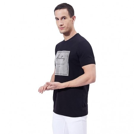 Men's Round Neck Half Sleeve Slim Fit Printed Cotton T-Shirt