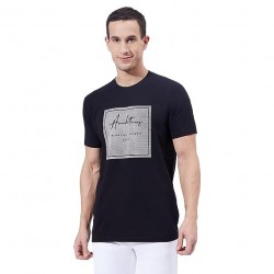 Men's Round Neck Half Sleeve Slim Fit Printed Cotton T-Shirt
