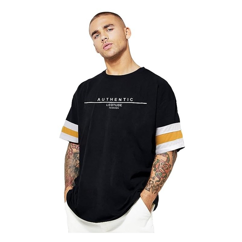 Men's Cottoblend Half Sleeve Printed Oversized Drop Shoulder T-Shirt