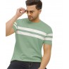 Men's Stylish Cotton Blend Printed Striped Polo Tshirt