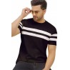 Men's Stylish Cotton Blend Printed Striped Polo Tshirt