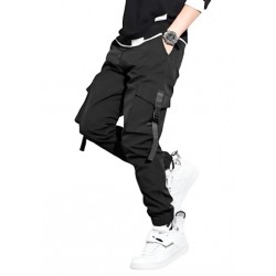 Black Ankle Length Men's Cargo Pant's
