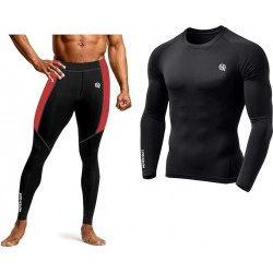 Men's Sports Running Set Compression Shirt + Pants Skin-Tight
