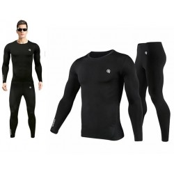 Men's Sports Running Set Compression Shirt + Pants Skin-Tight