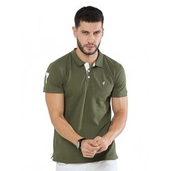 Mens Cotton Half Sleeve Solid Polo T Shirt with Collar