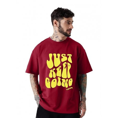 Men's Oversized Cottonblend Half Sleeve Printed Tshirt