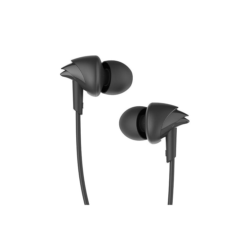 Ear Wired Headphones with Mic (Black)