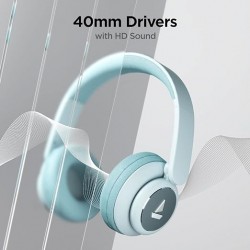 Bluetooth On Ear Headphones with Mic, Upto 15 Hours Playback, 40MM Drivers, Padded Ear Cushions