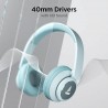 Bluetooth On Ear Headphones with Mic, Upto 15 Hours Playback, 40MM Drivers, Padded Ear Cushions
