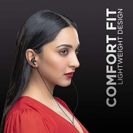 Ear Wired Headphones with Mic (Black)