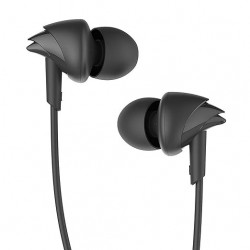 Ear Wired Headphones with Mic (Black)