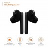 Bluetooth 5.0 Truly Wireless in Ear Earbuds, Touch Controls, Voice Assistant, Optional Single Side Use Black