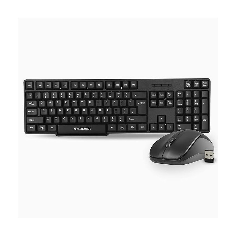 107 USB Wireless Keyboard and Mouse Set with Nano Receiver (Black)
