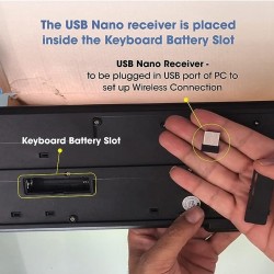 107 USB Wireless Keyboard and Mouse Set with Nano Receiver (Black)