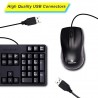 Wired Keyboard and Mouse Combo with 104 Keys and a USB Mouse with 1200 DPI - JUDWAA 750