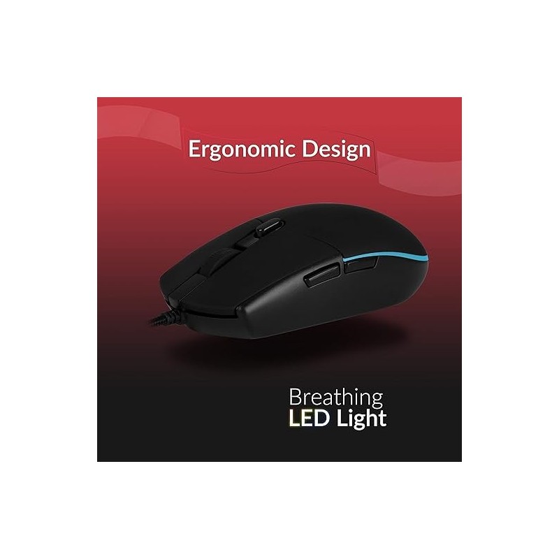 Gaming Keyboard and Mouse Combo,Gold Plated USB, Braided Cable,Multicolour LEDs/Gaming Mouse with breathing LEDs and 3200 DPI