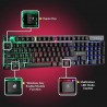 Gaming Keyboard and Mouse Combo,Gold Plated USB, Braided Cable,Multicolour LEDs/Gaming Mouse with breathing LEDs and 3200 DPI