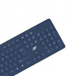 Multimedia Wireless Keyboard & Mouse Combo, Compact Light-Weight for PCs, Laptops & Smart TV (Blue)