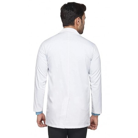 Apron Lab Coat Wrinkle Resistant Poly Cotton Unisex Full Sleeves