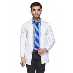 Apron Lab Coat Wrinkle Resistant Poly Cotton Unisex Full Sleeves