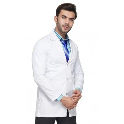 Apron Lab Coat Wrinkle Resistant Poly Cotton Unisex Full Sleeves